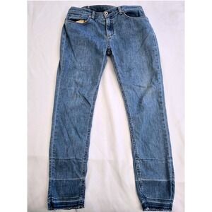 Rag & Bone Ankle Skinny Jeans Mid-Rise Size 31x27 Lt Wash Fray Denim Made in USA